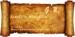 Gubán Miklós névjegykártya