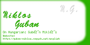 miklos guban business card
